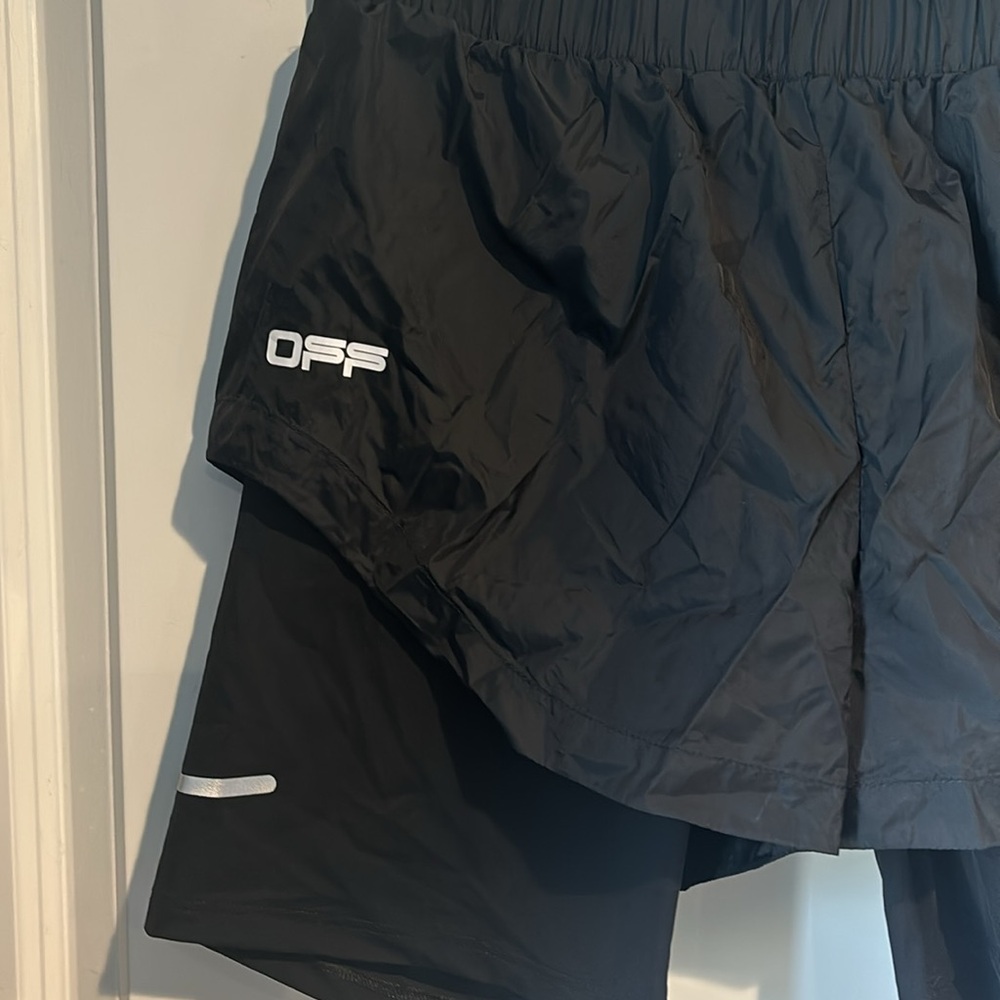 Off White Offactive Layered Black Small Shorts 90… - image 2